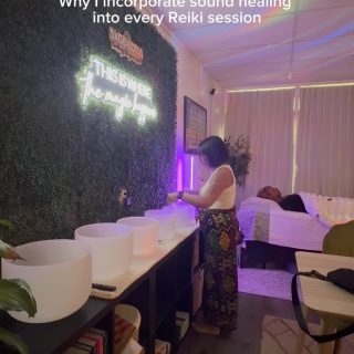 One of my favorite parts of every Reiki session is incorporating sound healing. 🤍

I like to think of it as your own little private sound bath right in the middle of your Reiki session.

Our bodies are made up of roughly 60% water, so when I play my crystal singing bowls, you’re not only hearing the sound—you can actually feel the vibrations moving through and around your body. 

There’s something so calming about allowing yourself to simply lie there, close your eyes, and receive.

Research into singing bowls is still growing, but studies have found promising results around relaxation, stress, anxiety, and overall well-being.

From an energetic perspective, I incorporate the bowls alongside Reiki and crystal healing with the intention of helping bring your energy back into balance.

It’s one of the reasons my Reiki sessions aren’t just Reiki.

Every session includes:

✨ Reiki energy healing
💎 Crystal healing
🎶 Sound healing
🔮 An oracle card pull

I want your session to feel like an opportunity to step away from everything you’re carrying, reconnect with yourself, and give your mind, body, and spirit some much-needed attention.

Basically… your own private little healing experience for your soul. 🤍

If you’ve been feeling like you need that kind of reset, you can book an in-person or Distance Reiki session through the link in my bio.